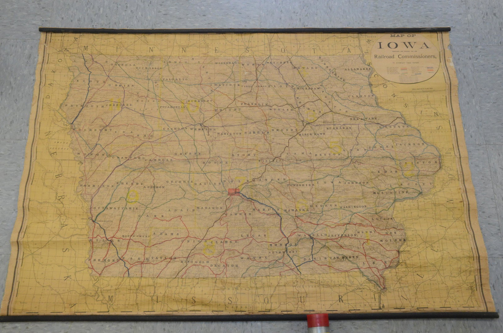 1902 Rand-McNally Railroad Map of Iowa (1 of 6)