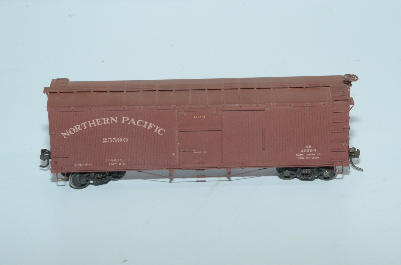 Northern Pacific RR Brass HO Scale Wooden Box Car #25590 (1 of 5)