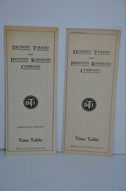 Detroit Toledo and Ironton RR Timetables 3/30/1930 and 9/18/1932 (1 of 3)