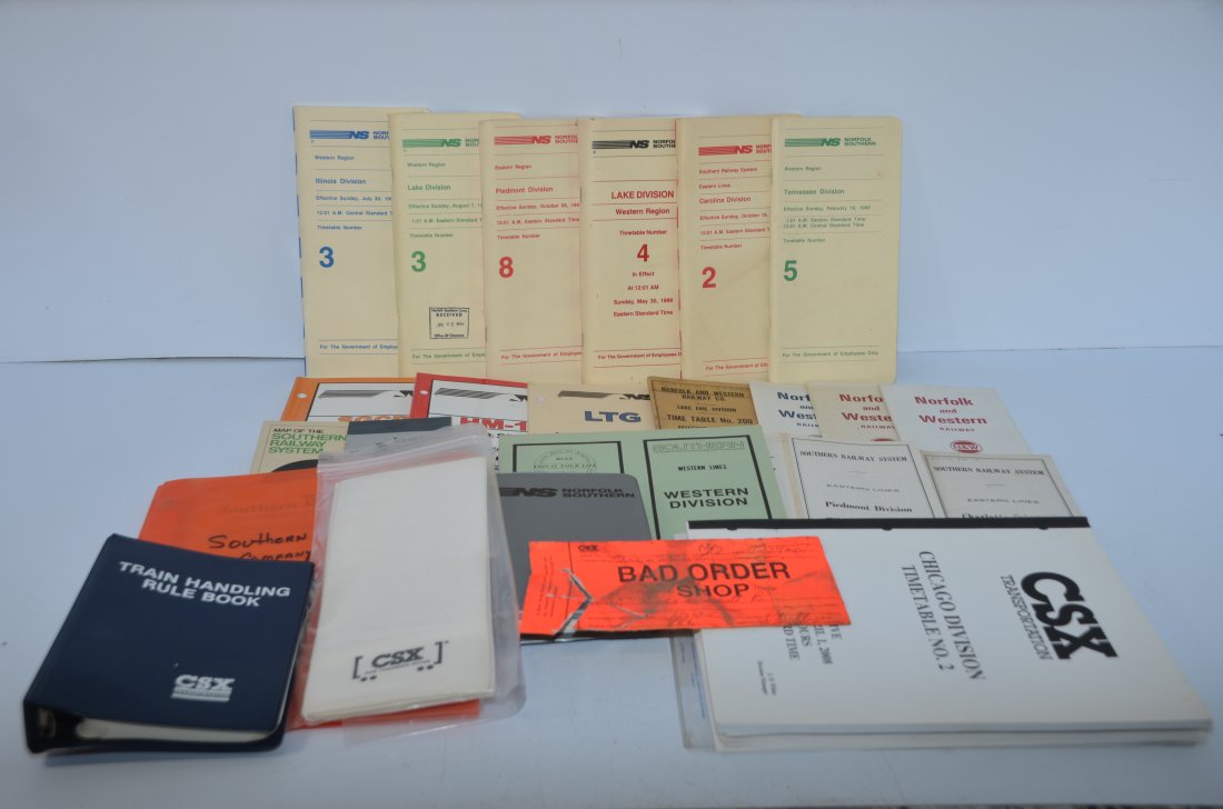 Norfolk Southern/CSX/Southern/NW RR Timetable and Ephemera Lot (1 of 6)