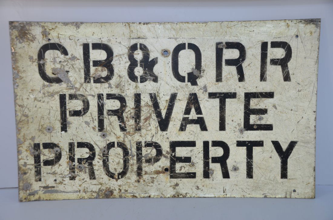 Chicago Burlington and Quincy RR Private Property Sign (1 of 2)