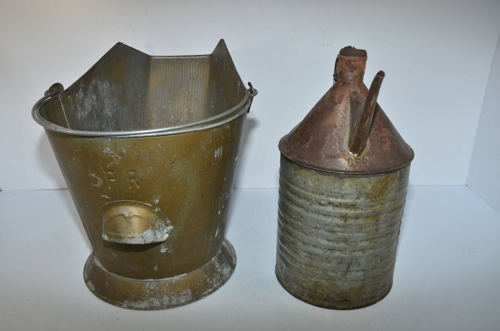 Canadian Pacific RR Coal Bucket and Oil Can (1 of 5)