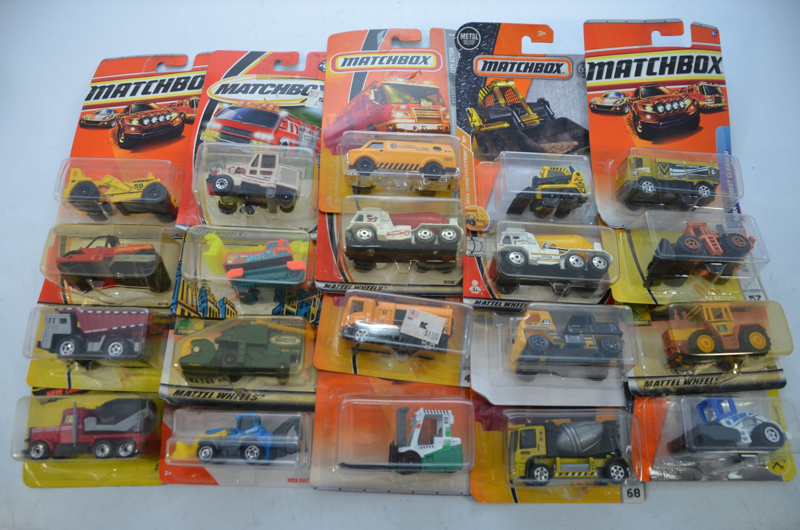 Matchbox Construction/Farm/City Service Vehicles Lot 2-20 Total Vehicles-New on Cards (1 of 1)