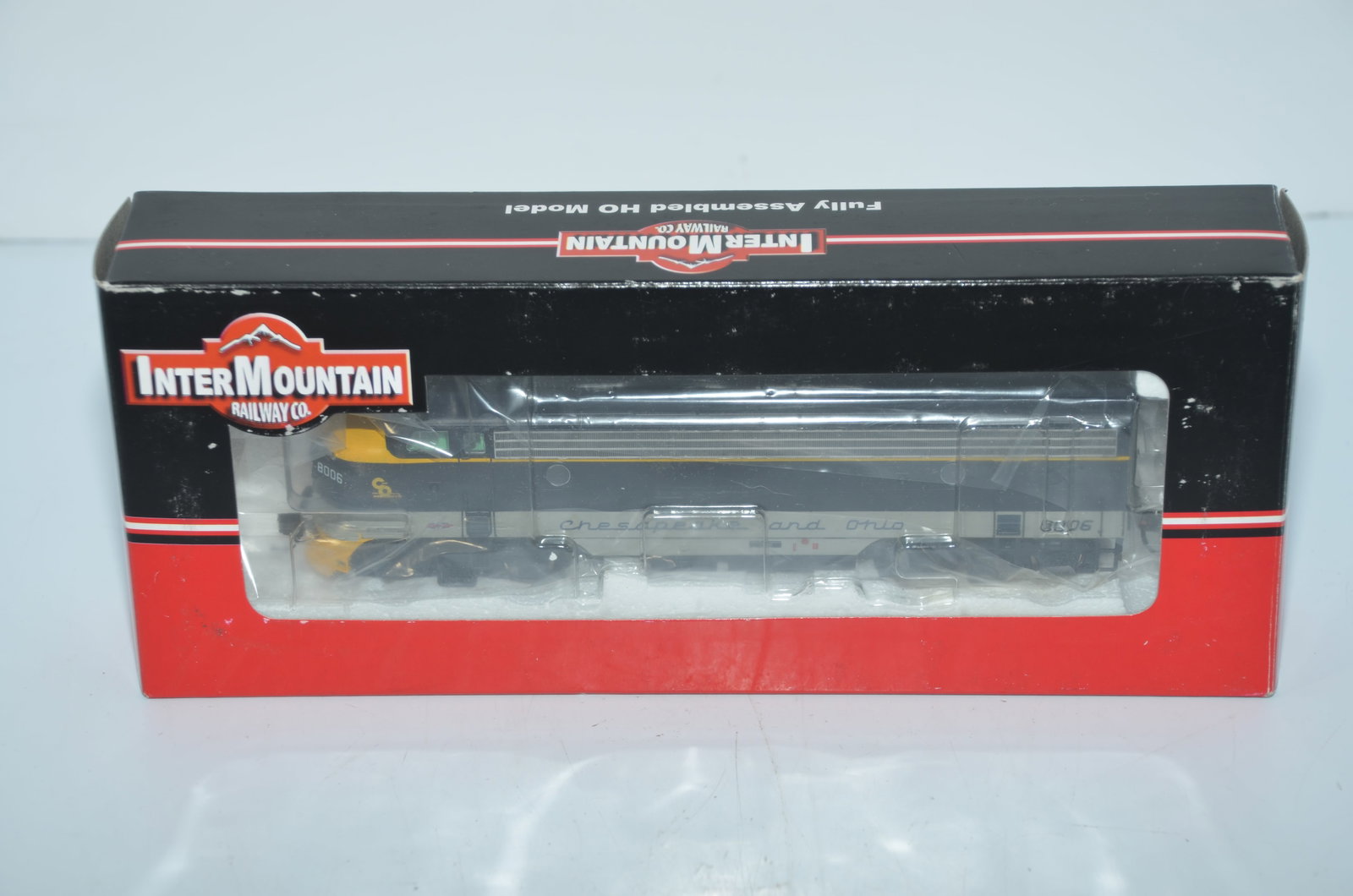 Chesapeake and Ohio RR Intermountain EMD FP7 DC Diesel Loco #8006-HO Scale: This is a Chesapeake and Ohio Railroad EMD FP7 DC diesel locomotive #8006 in HO scale. Made by Intermountain Railway Company. It has been tested and runs well. This locomotive was a special run made s