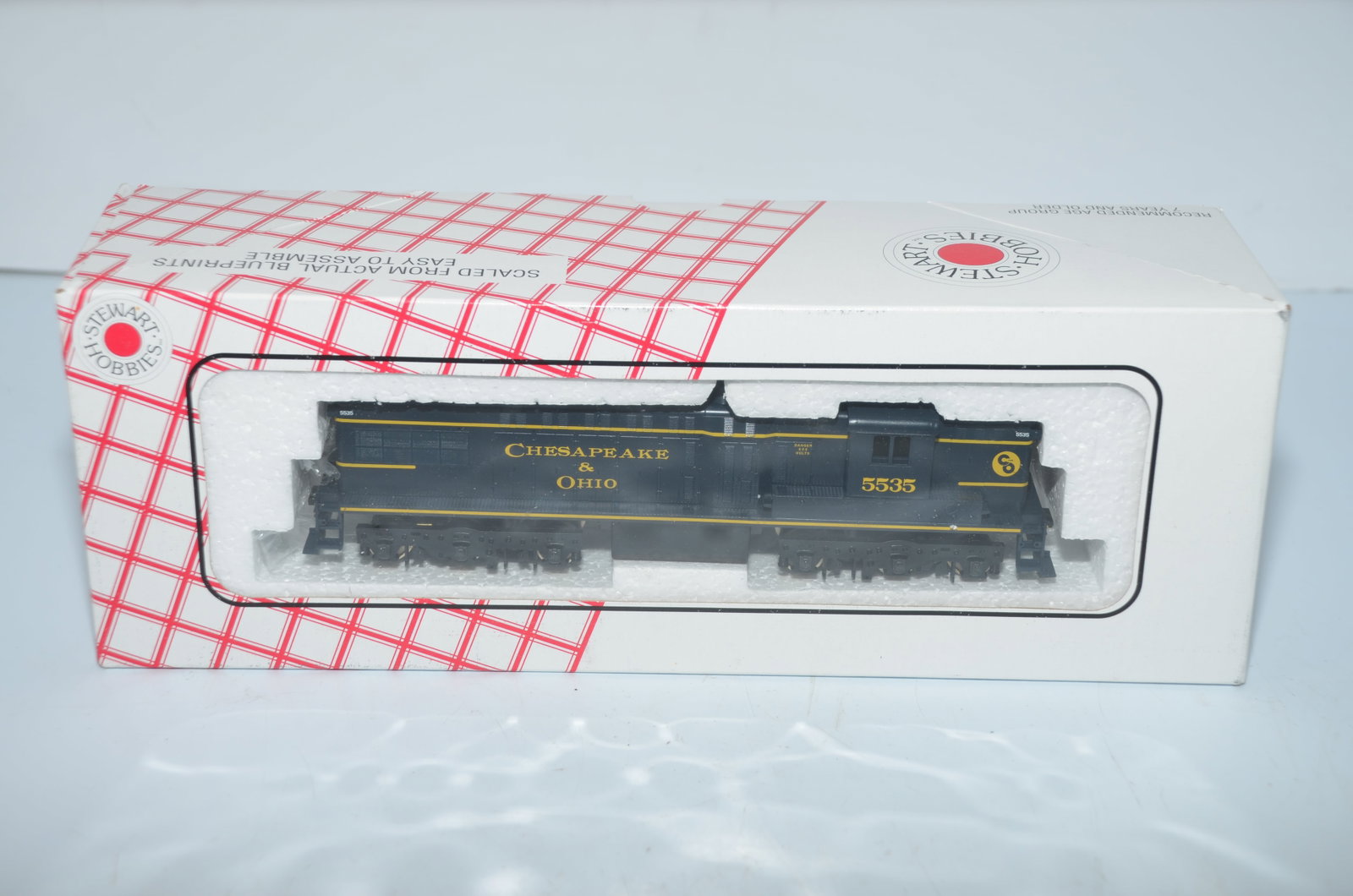 Chesapeake and Ohio RR Stewart Baldwin AS-616 DC Diesel Loco #5535-HO Scale: This is a Chesapeake and Ohio Railroad Stewart Hobbies AS-616 DC diesel locomotive #5535 in HO scale. New in the original box. All handrail parts are in the box as well. It has been tested and runs we