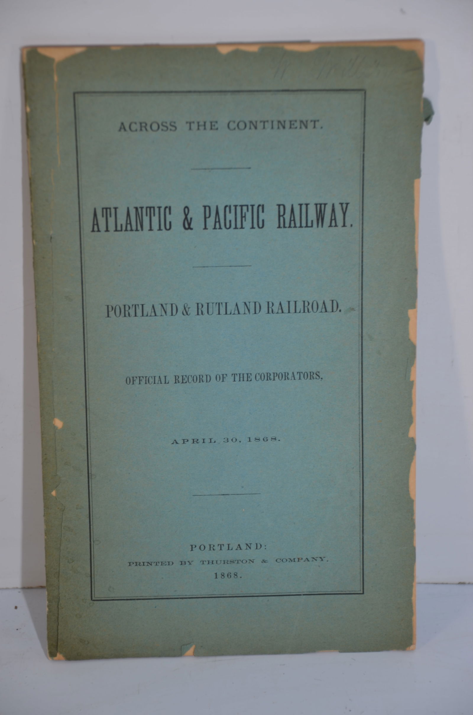 Atlantic and Pacific RY Annual Report-April 30, 1868 (1 of 2)