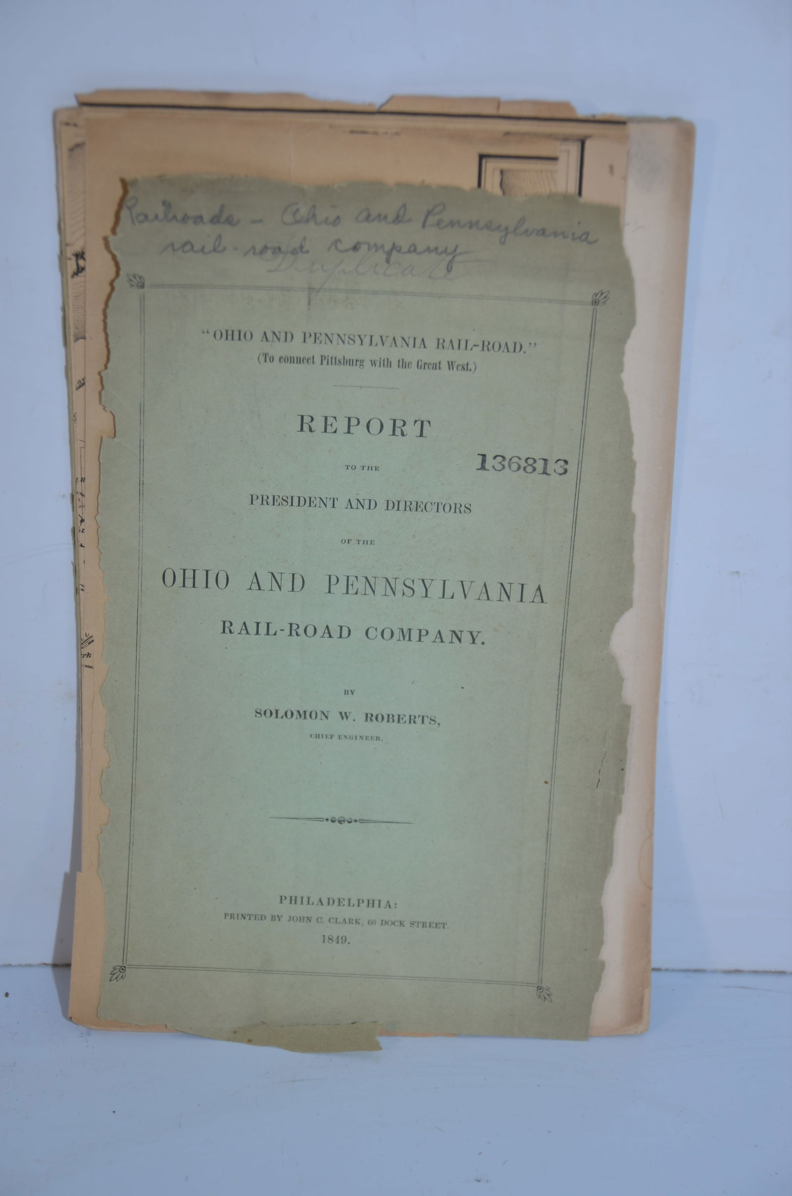 Ohio and Pennsylvania RR 1st Annual Report-1849 (1 of 2)