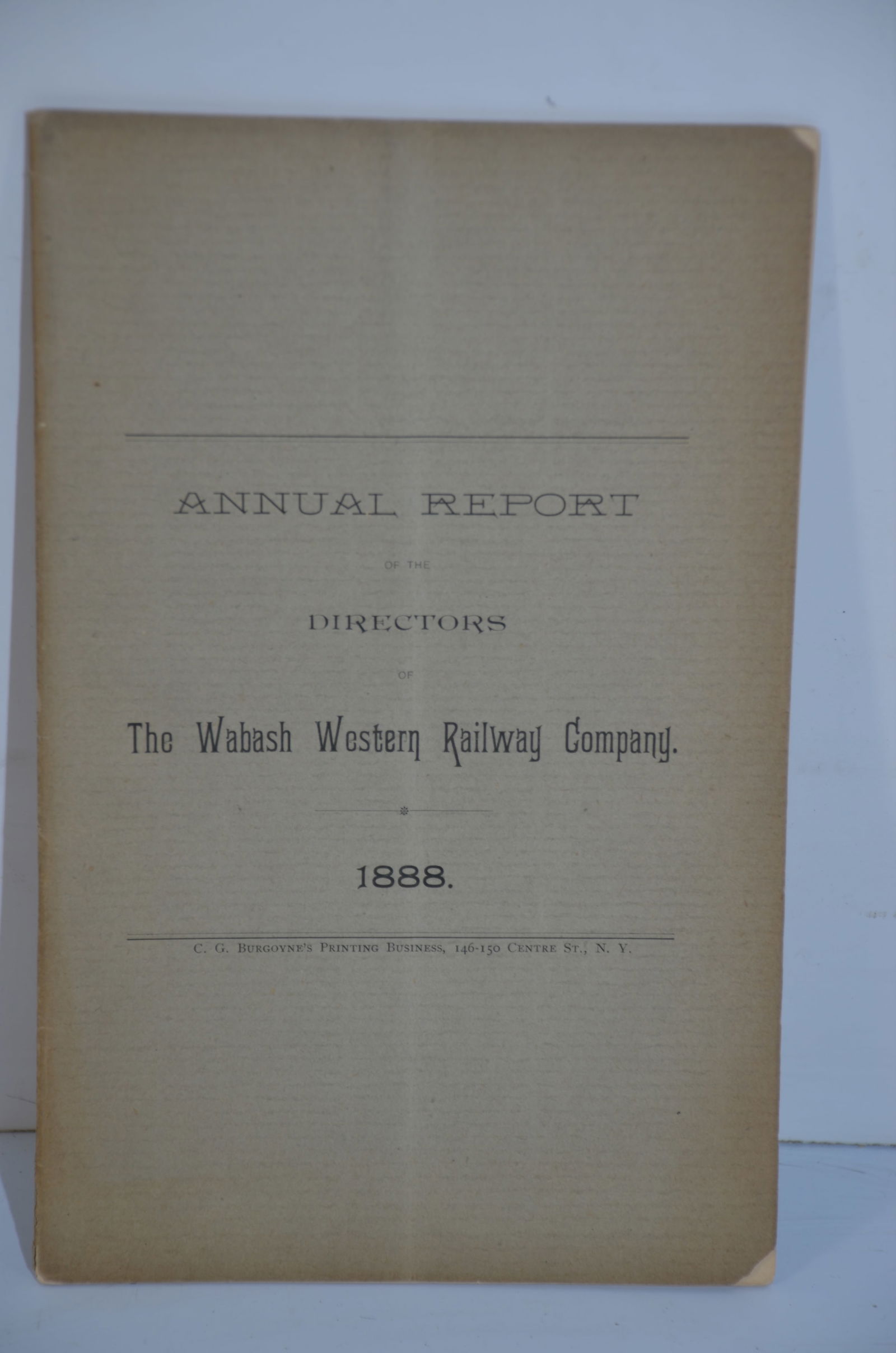 Wabash Western RY 2nd Annual Report-1888 (1 of 2)