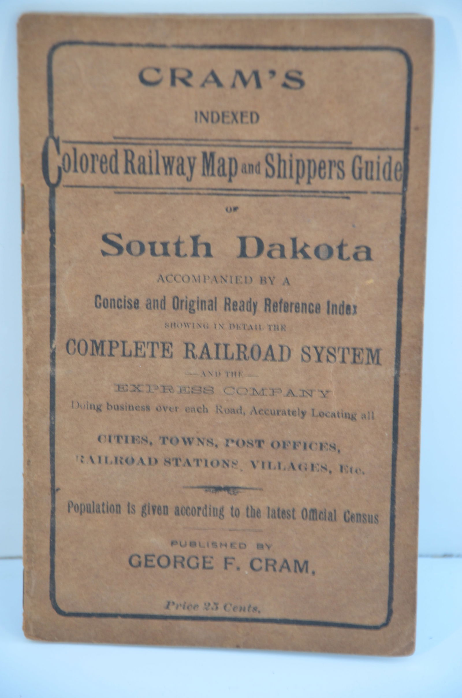 Crams Colored Railway Map and Shippers Guide of South Dakota 1908-1909 (1 of 3)