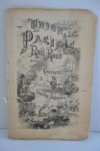 Union Pacific RR Across The Continent West From Omaha, NE Book-April 2, 1868: One of the first ever publications of the Transcontinental Railroad! This is a Union Pacific Railroad book titled Across the Continent, West from Omaha, Nebraska. It is published by the UP and notes 5