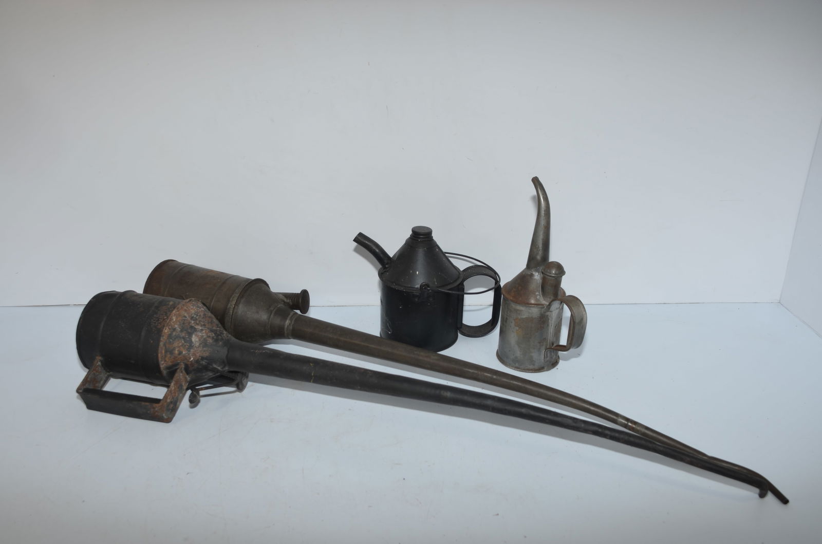 4 Oil Cans-Two Long Spout; Two Small-NYC RR/CCCSTL RR (1 of 6)