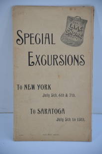 Lake Shore and Michigan Southern RR Special Excursions Timetable-July 7-13, 1892: This is a Lake Shore and Michigan Southern Special Excursions timetable and brochure, dates July 5-13, 1892. Has 12 total pages, six on each side, and promotes trips to the 11th International Conventi