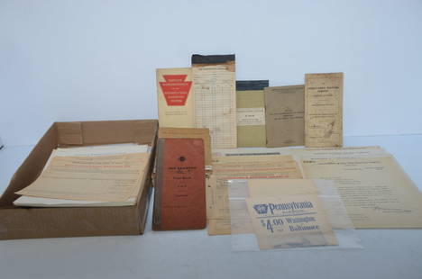 Timetable, Paper and Ephemera Lot-Eastern USA Railroads: This is a large timetable, paper, and ephemera lot from many Eastern USA railroads. It includes 10 manuals and books from the Pennsylvania RR dated 1910, 1915, 1916, 1922, and others through 1965. A s