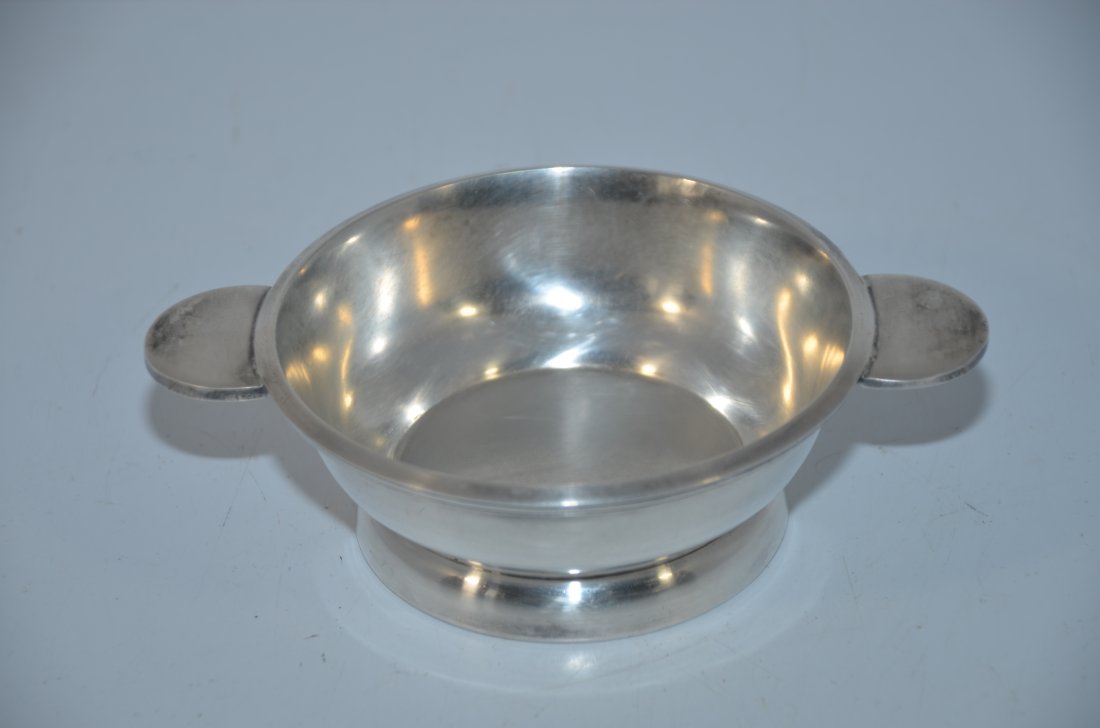 Chicago and Northwestern RR Silver Soup Bowl: This is a silver soup bowl from the Chicago and Northwestern Railroad. Fits the silver soup bowl holder in the previous lot. Made ny the International Silver Company and stamped with C. & N.W.Ry. on t