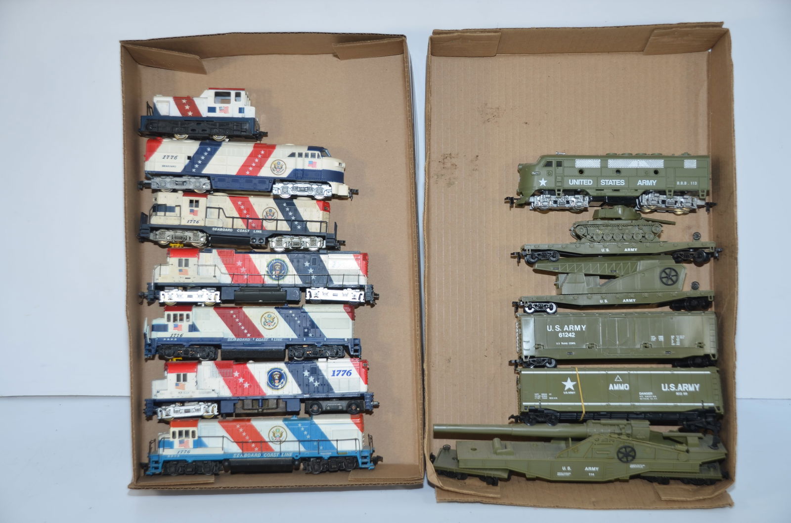 Eight Working HO Scale Diesel Locomotives-Seaboard Coast Line RR/Army Train (1 of 3)