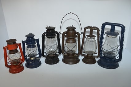 Six Mixed Tubular Lanterns