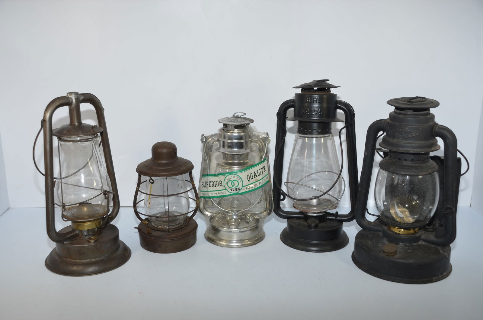 Five Mixed Tubular Lanterns-Buhl/Norleigh-Diamond/Eveready (1 of 19)