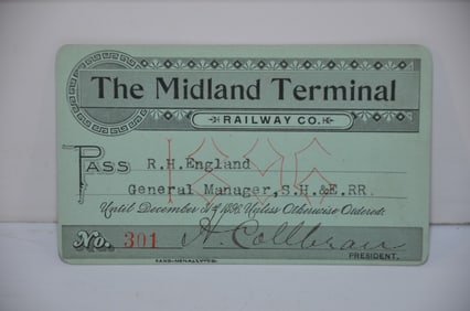 Midland Terminal RY 1896 Pass