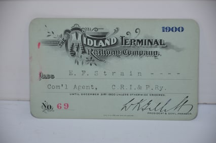 Midland Terminal RY 1900 Pass