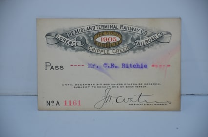 Midland Terminal/Florence and Cripple Creek RR 1905 Pass