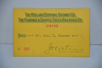 Midland Terminal/Florence and Cripple Creek RR 1906 Pass
