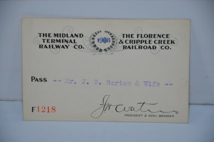 Midland Terminal/Florence and Cripple Creek RR 1908 Pass