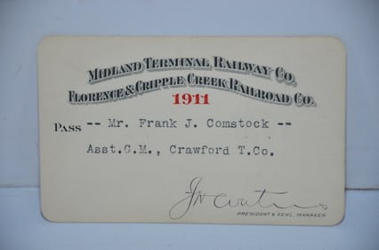 Midland Terminal/Florence and Cripple Creek RR 1911 Pass