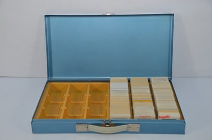 Over 400 Railroad Slides in Carrying Case