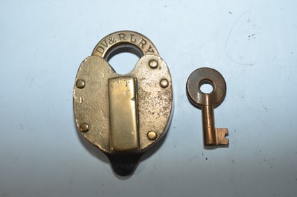 Duluth Virginia and Rainy Lake RY Brass Slaymaker Lock and Key