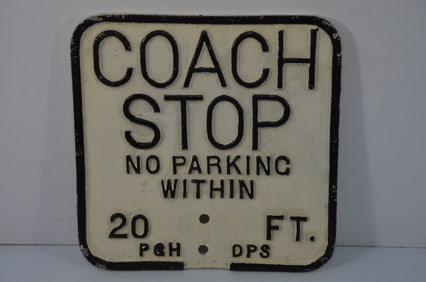 Two-Sided COACH STOP Sign-Pittsburgh Dept of Public Safety