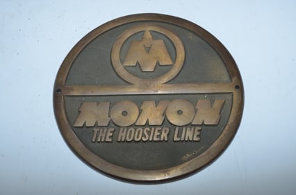 Monon RR Brass/Bronze Cast Passenger Car Logo Sign