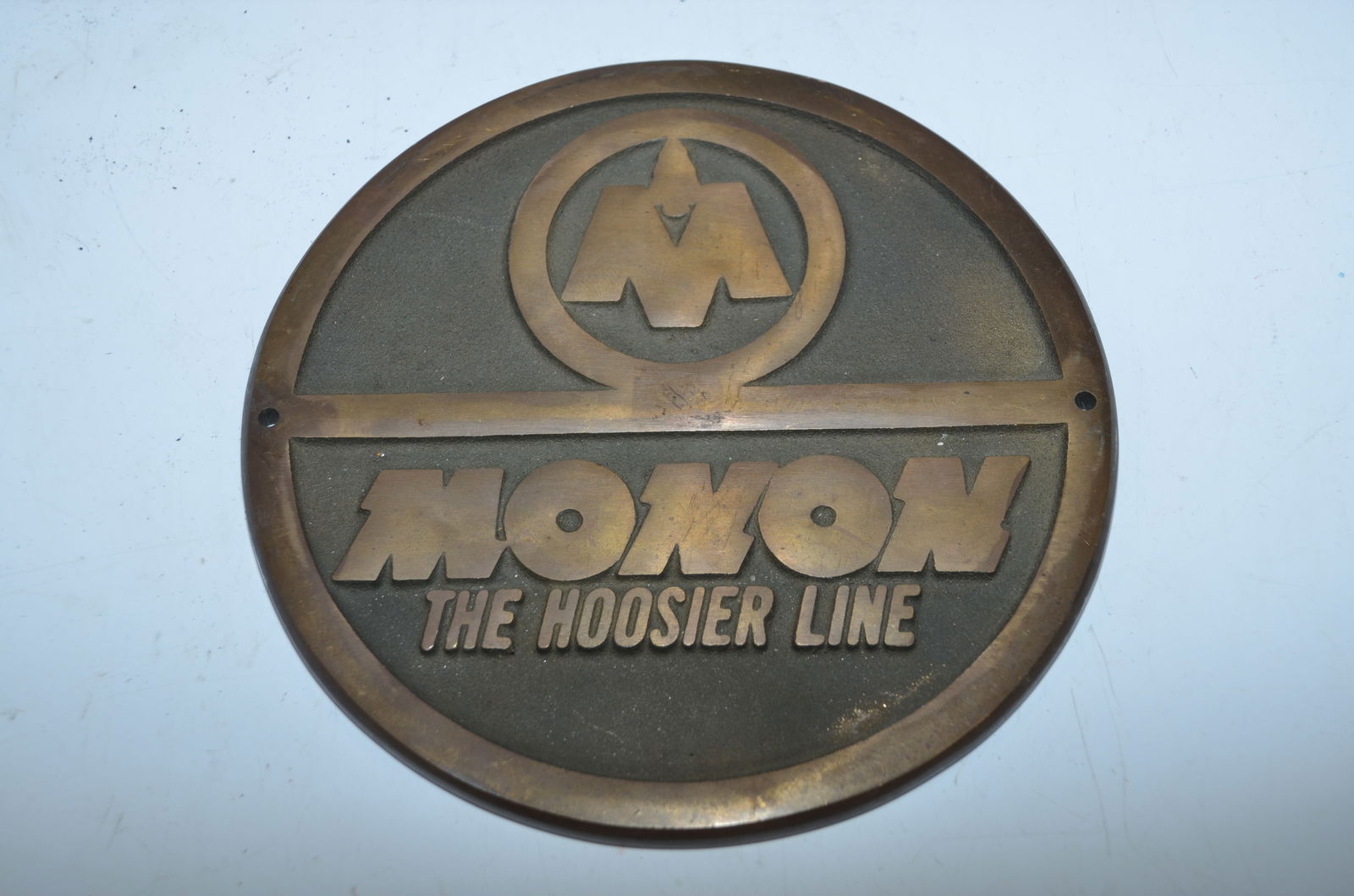 Monon RR Brass/Bronze Cast Passenger Car Logo Sign (1 of 2)