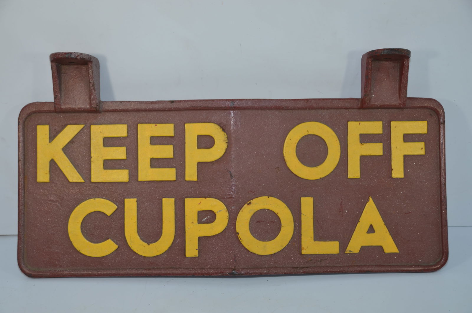 Union Pacific RR KEEP OFF CUPOLA Cast Iron Sign (1 of 3)