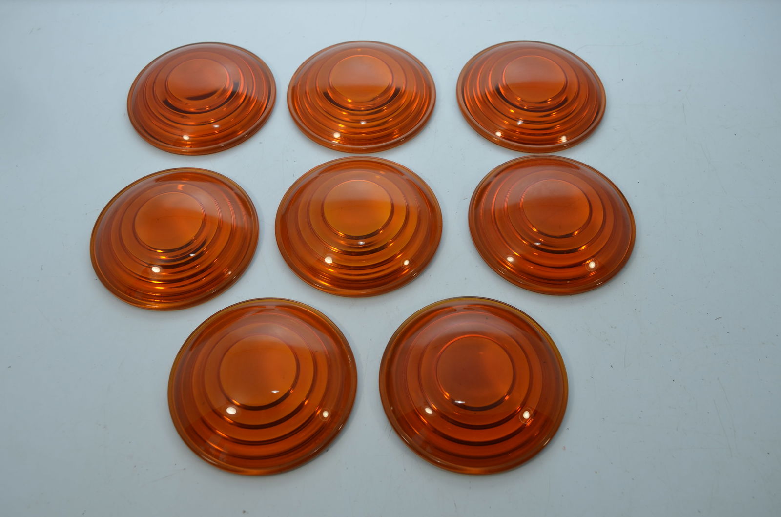 Eight New 4.5 Inch Amber Railroad Lantern Lenses (1 of 1)
