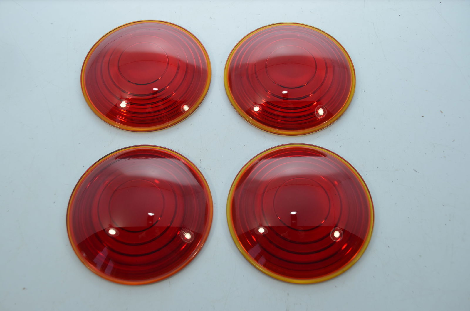 Four New 5 Inch Red Railroad Lantern Lenses (1 of 1)