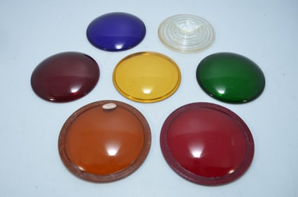 Seven Mixed Railroad Lantern Lenses