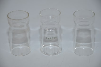 Three Pyrex Inner Glass Chimneys for Switch/Marker Lamps