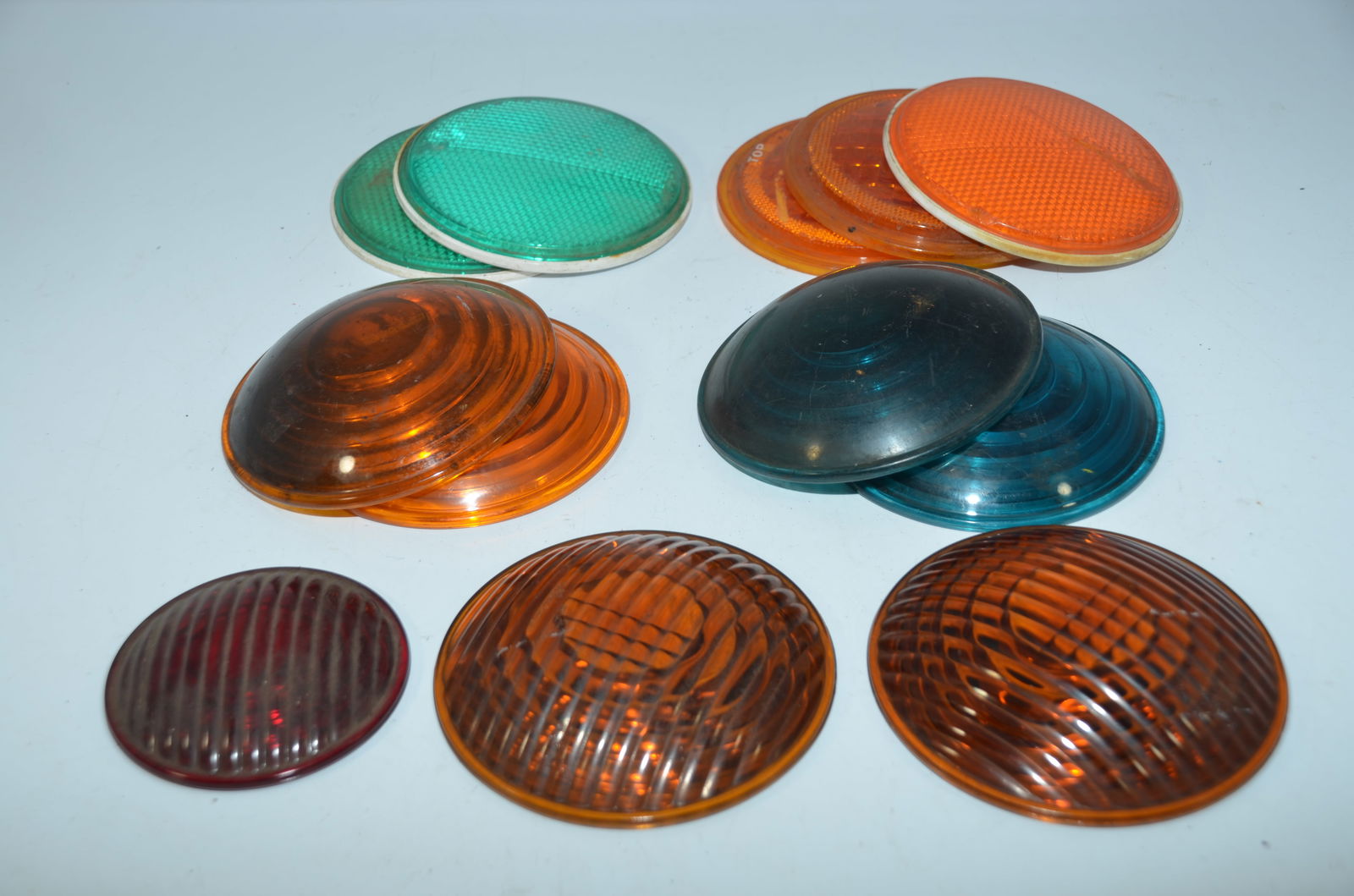 Twelve Mixed Glass and Plastic RR Lamp Lenses (1 of 1)