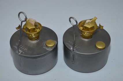 Two Restored Dressel Round Short Founts with Burners