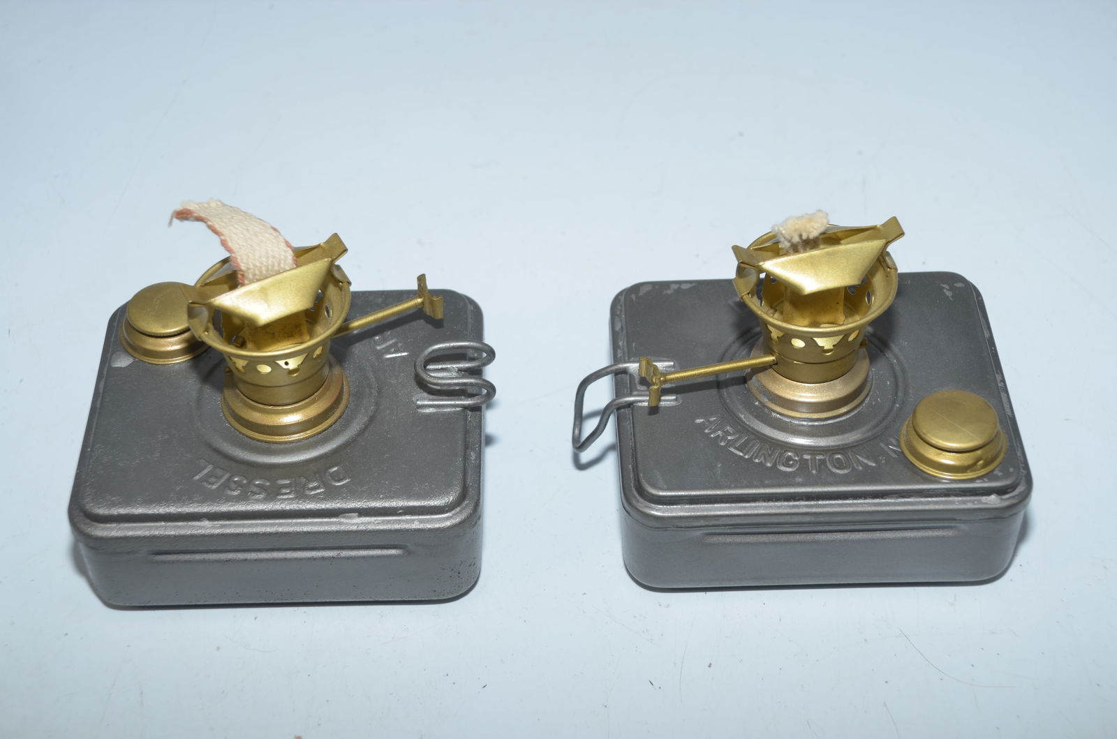 Two Restored Short Dressel Rectangular Founts with Brass Burners (1 of 3)