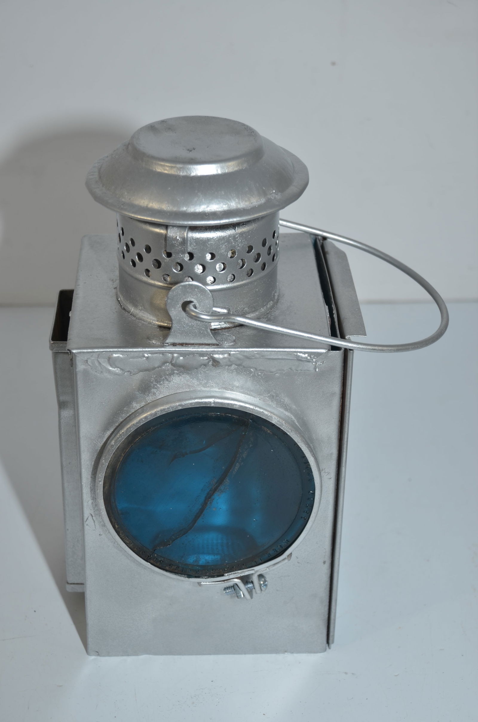 Rare Missouri Pacific RR Blue/Green Lens Handlan Marker Lamp-1923 (1 of 6)