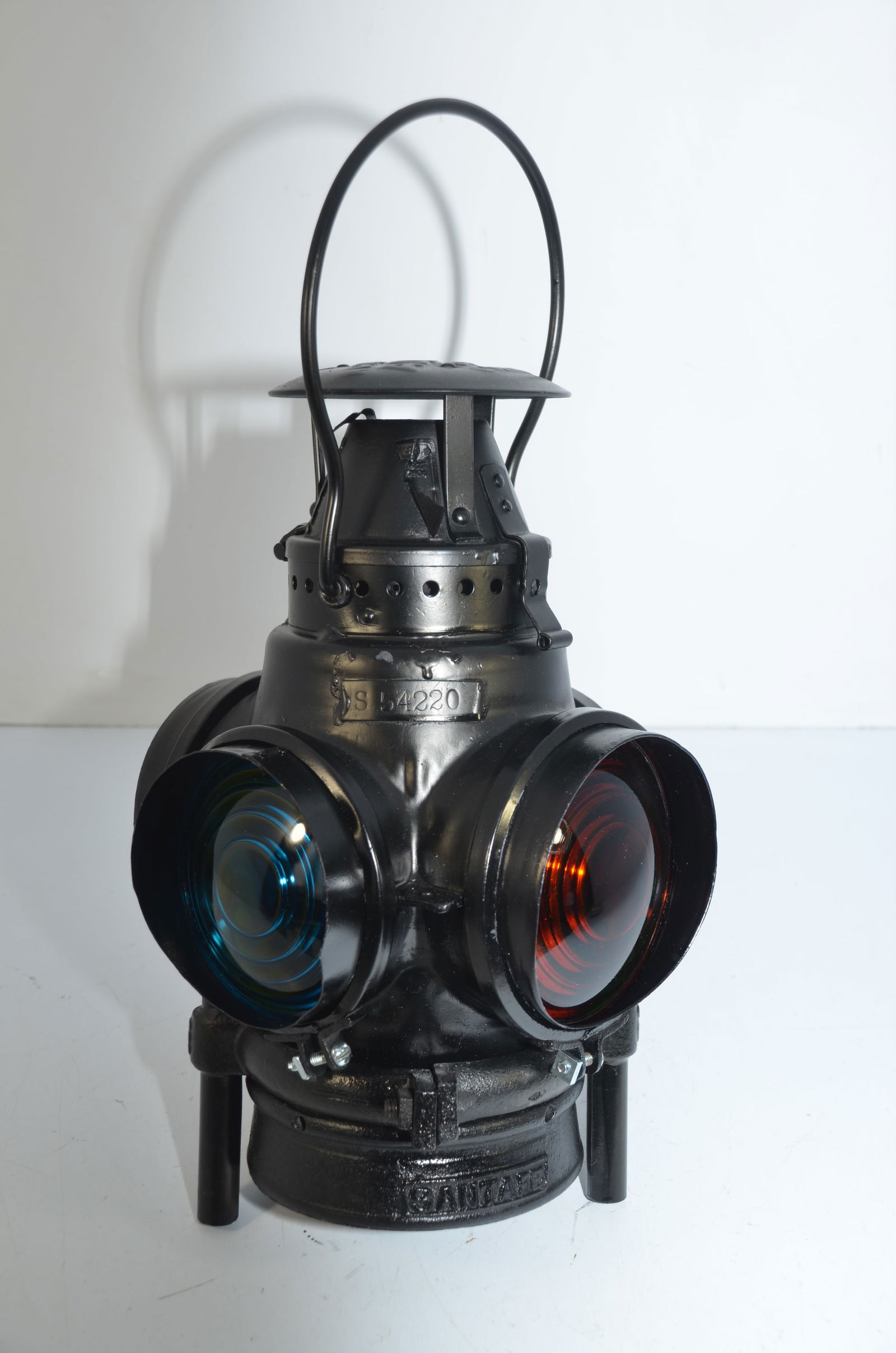 Santa Fe RR Adlake Round Top Post Mount Switch Lantern (1 of 8)