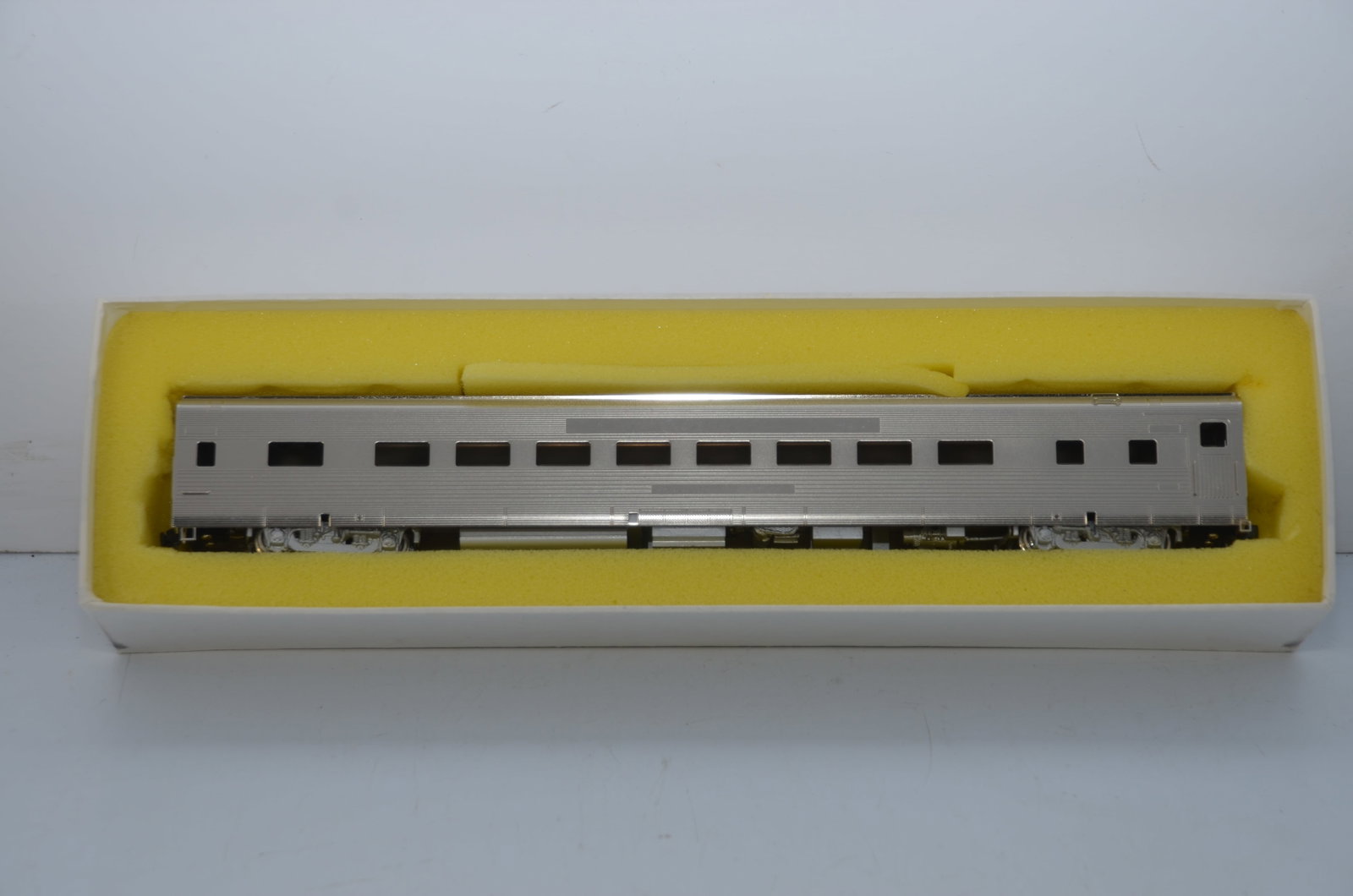 Burlington RR California Zephyr Coach-Oriental Ltd Brass Models: This is a Chicago Burlington and Quincy Railroad California Zephyr coach in HO scale. Modeled after car 4742. Distributed by Oriental Limited Brass Models. New in the original box.