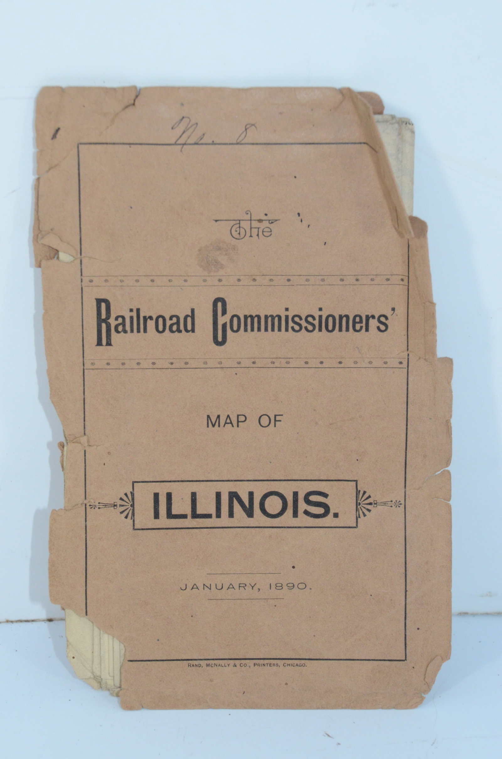 1890 Railroad Commission Map of Illinois: This is an 1890 Railroad Commission Map of Illinois. Copyrighted in 1890 by Rand McNally and Company, this full color map lists every railroad operating in the state of Illinois. Measures 32 inches by