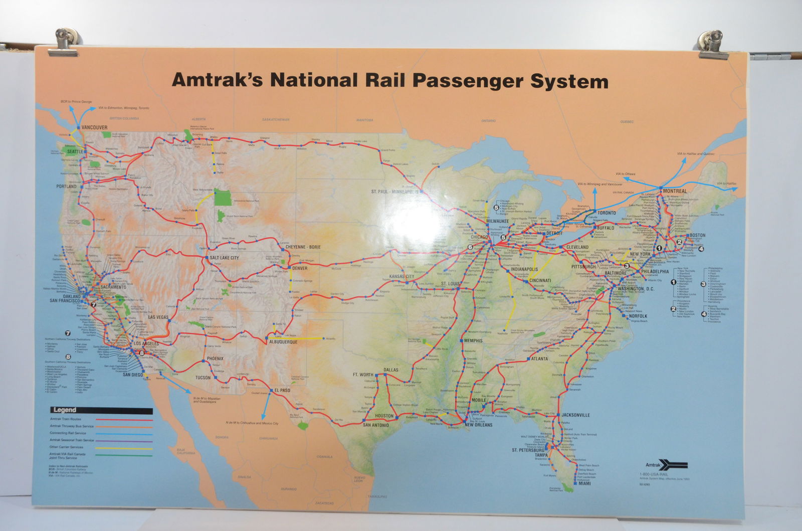 Amtrak 1993 National Rail Passenger System Map (1 of 1)