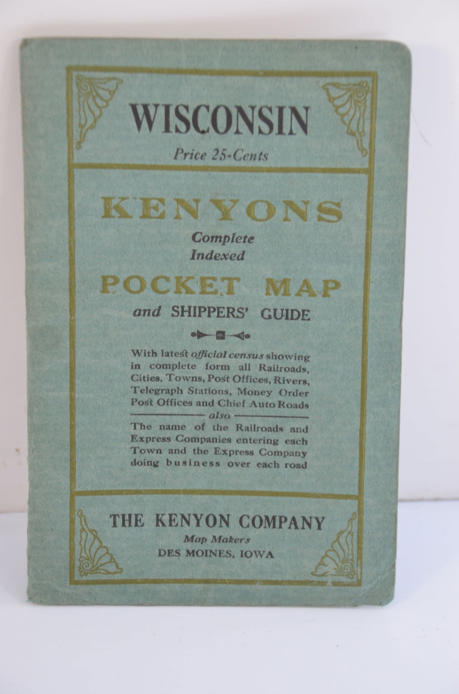 Kenyons Pocket Map and Shippers Guide of Wisconsin-1914 (1 of 4)