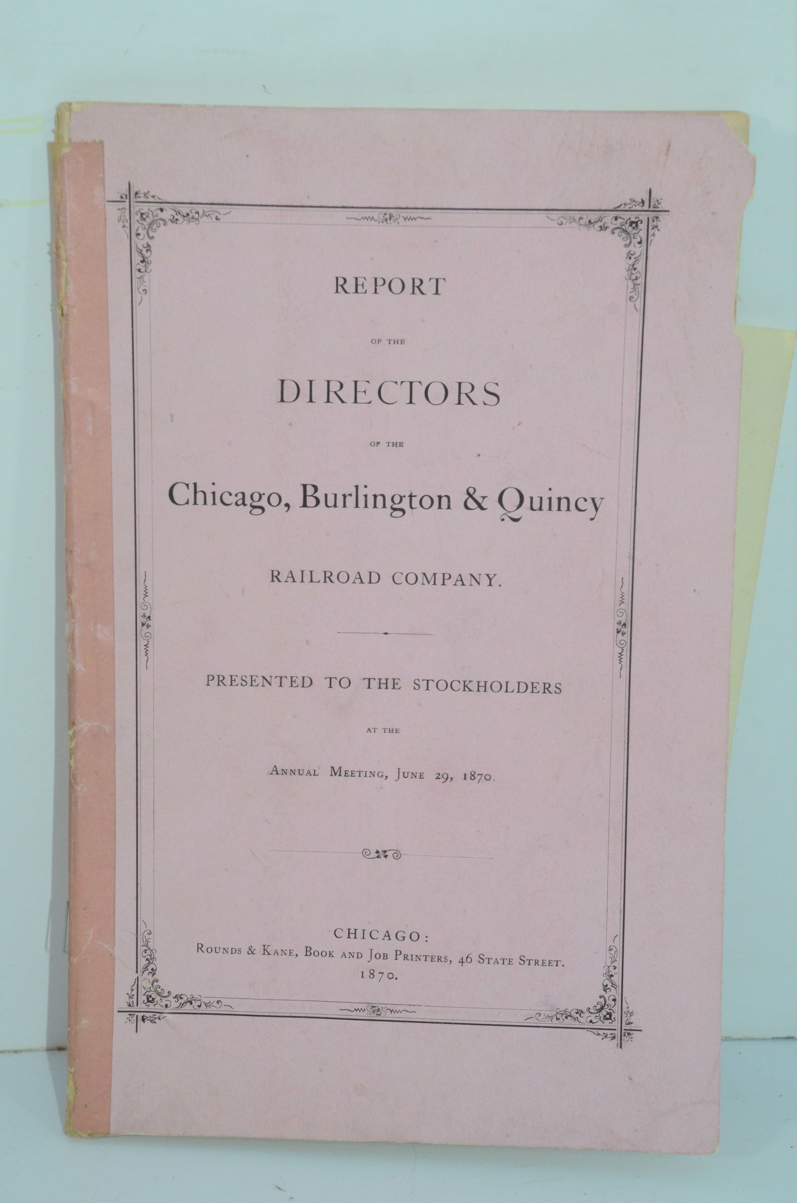 Chicago Burlington and Quincy RR 1870 17th Annual Report-Version 1 (1 of 1)