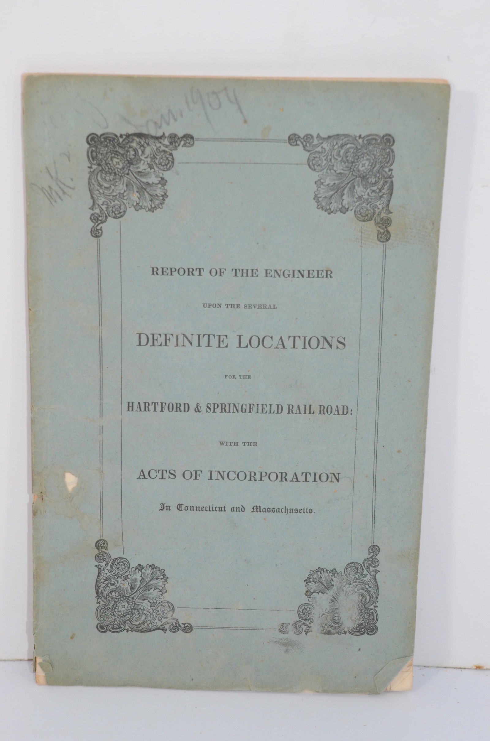 Hartford and Springfield Railroad Acts of Incorporation-1841 (1 of 4)