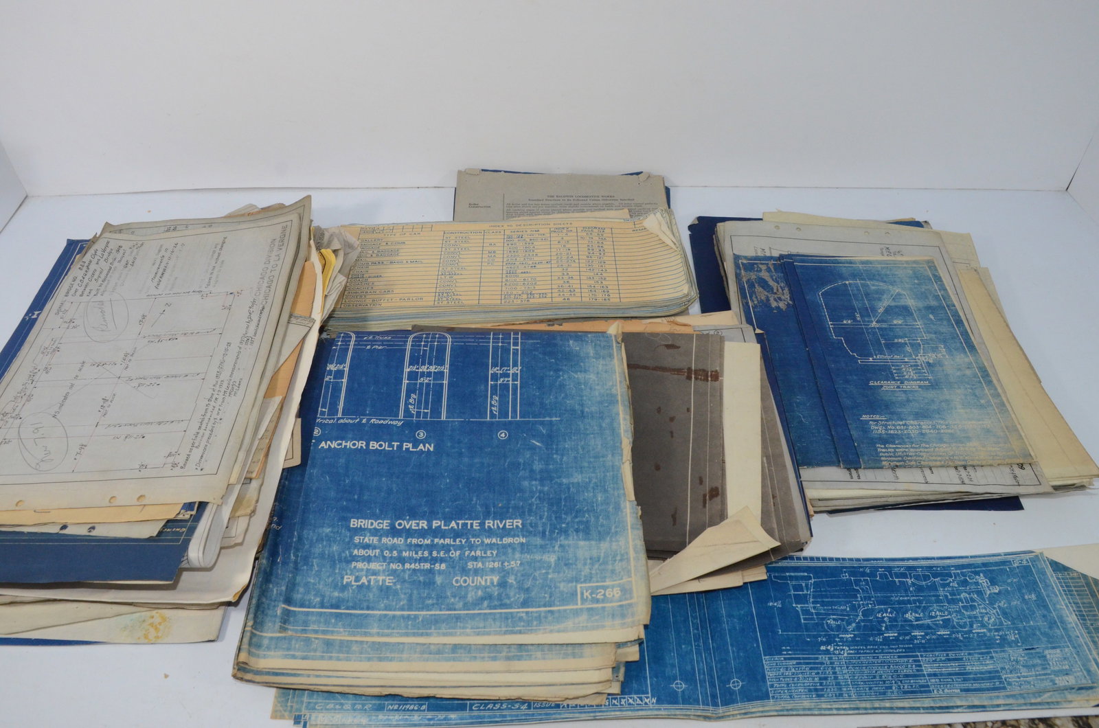 Huge Lot of Chicago Burlington and Quincy Railroad Blueprints (1 of 5)