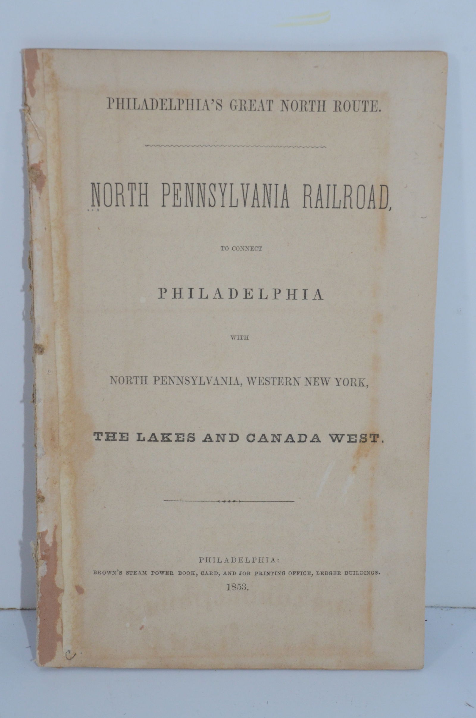 North Pennsylvania RR Prospectus-1853 (1 of 5)